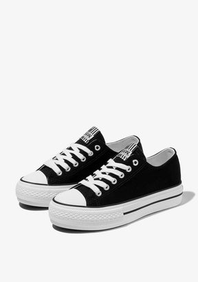 Black Platform Basic Sneakers