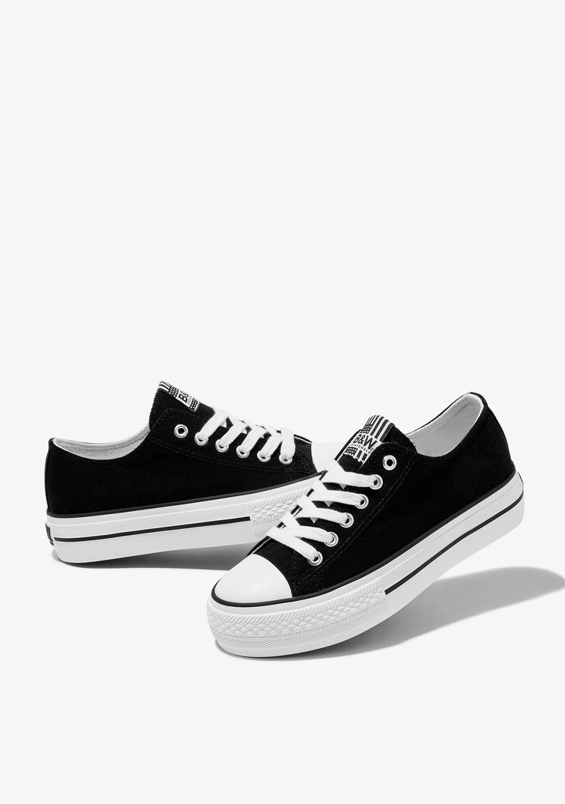 Black Platform Basic Sneakers