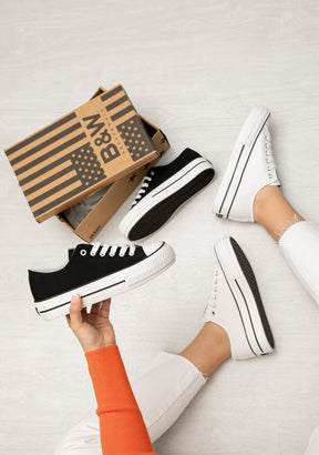 Black Platform Basic Sneakers