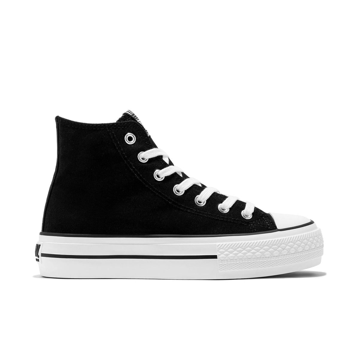 Black Platform Hi-Top Basic Sneakers