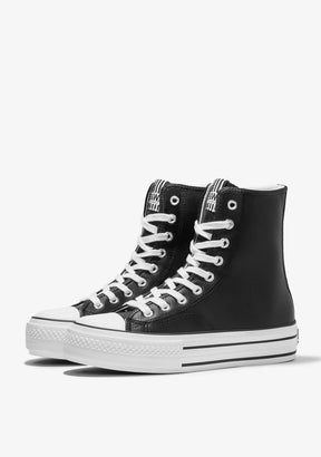 Black Platform Super Hi-Top Sneakers Nappa