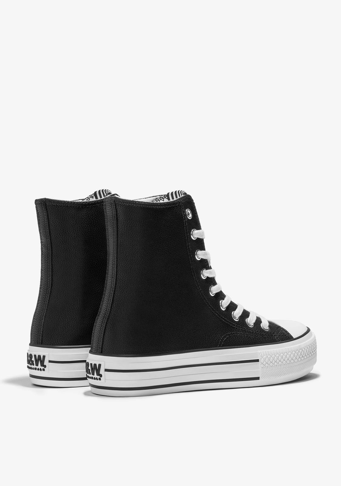 Black Platform Super Hi-Top Sneakers Nappa