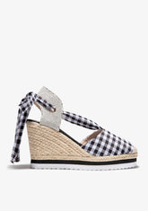 Black Vichy Wedge Espadrilles