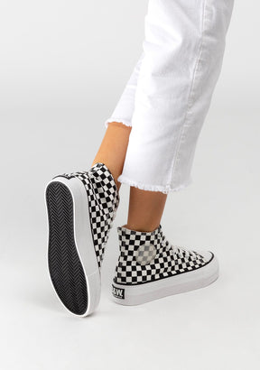 Black White Hi-Top Sneakers Canvas