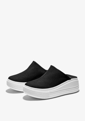 Black/White Rider Platform Open Sneakers