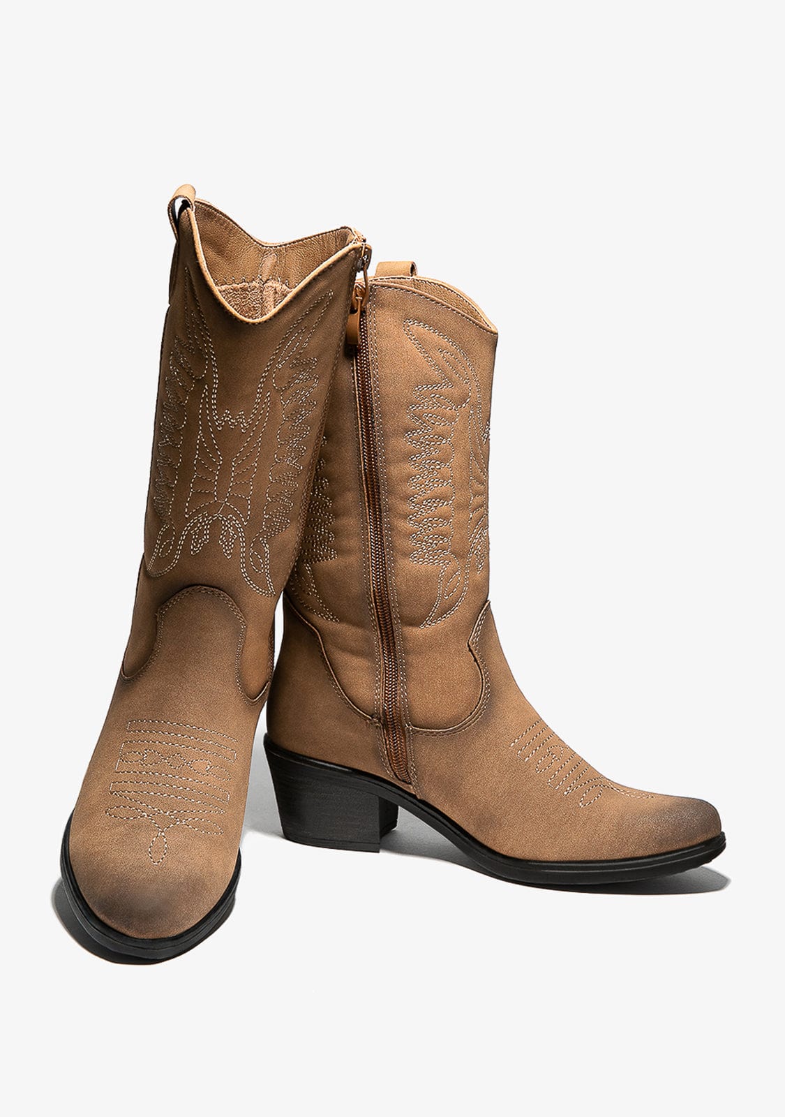 Camel Cowboy Boots Nobuck
