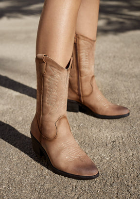 Camel Cowboy Boots Nobuck