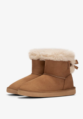 Camel Fur Bow Australian Boots Water Repellent