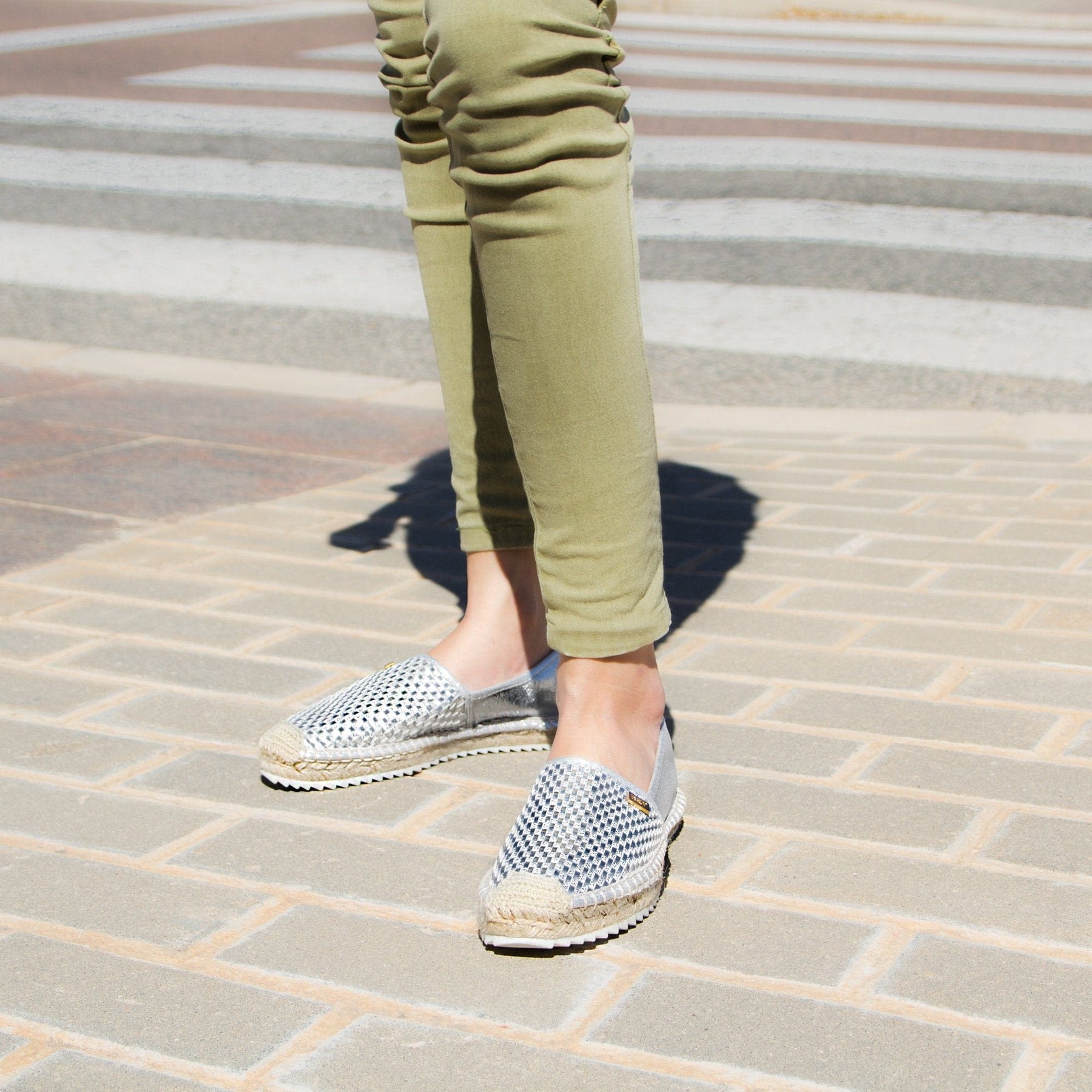 Espadrilles Creta Silver Braid
