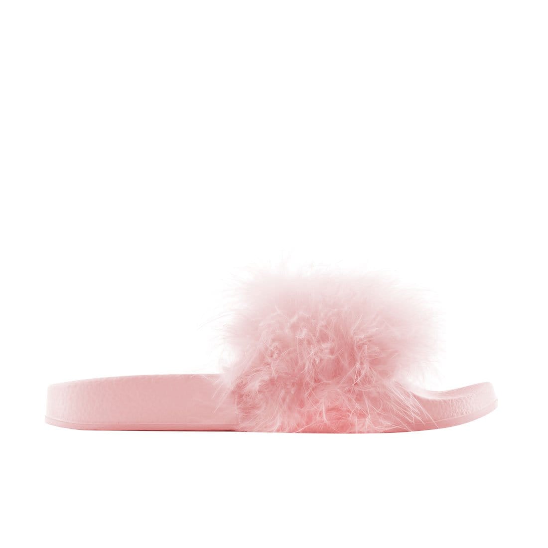 Feathers Flat Slide Sandals Pink