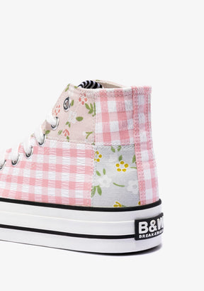 Flowers Vichy Hi-Top Sneakers Canvas