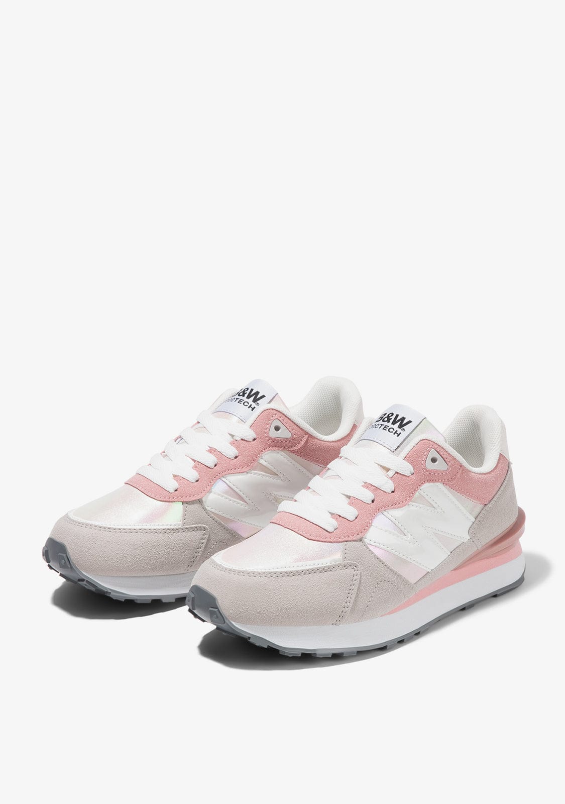 Grey/Pink Colorful Sneakers