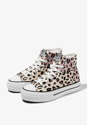 Leo Patchwork Hi-Top Sneakers