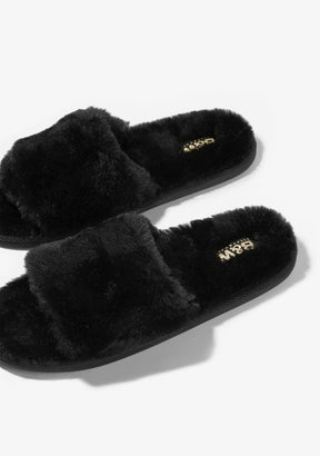 Open Toe Black Home Slipper