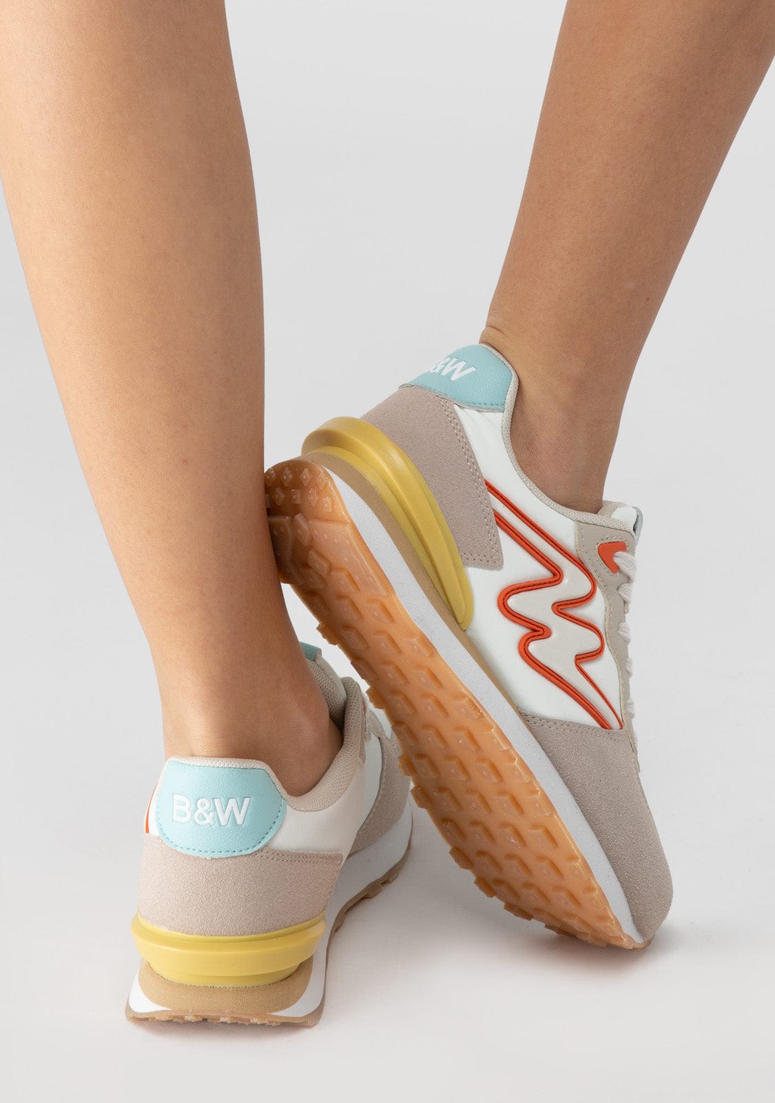Sand White Combined Sneakers