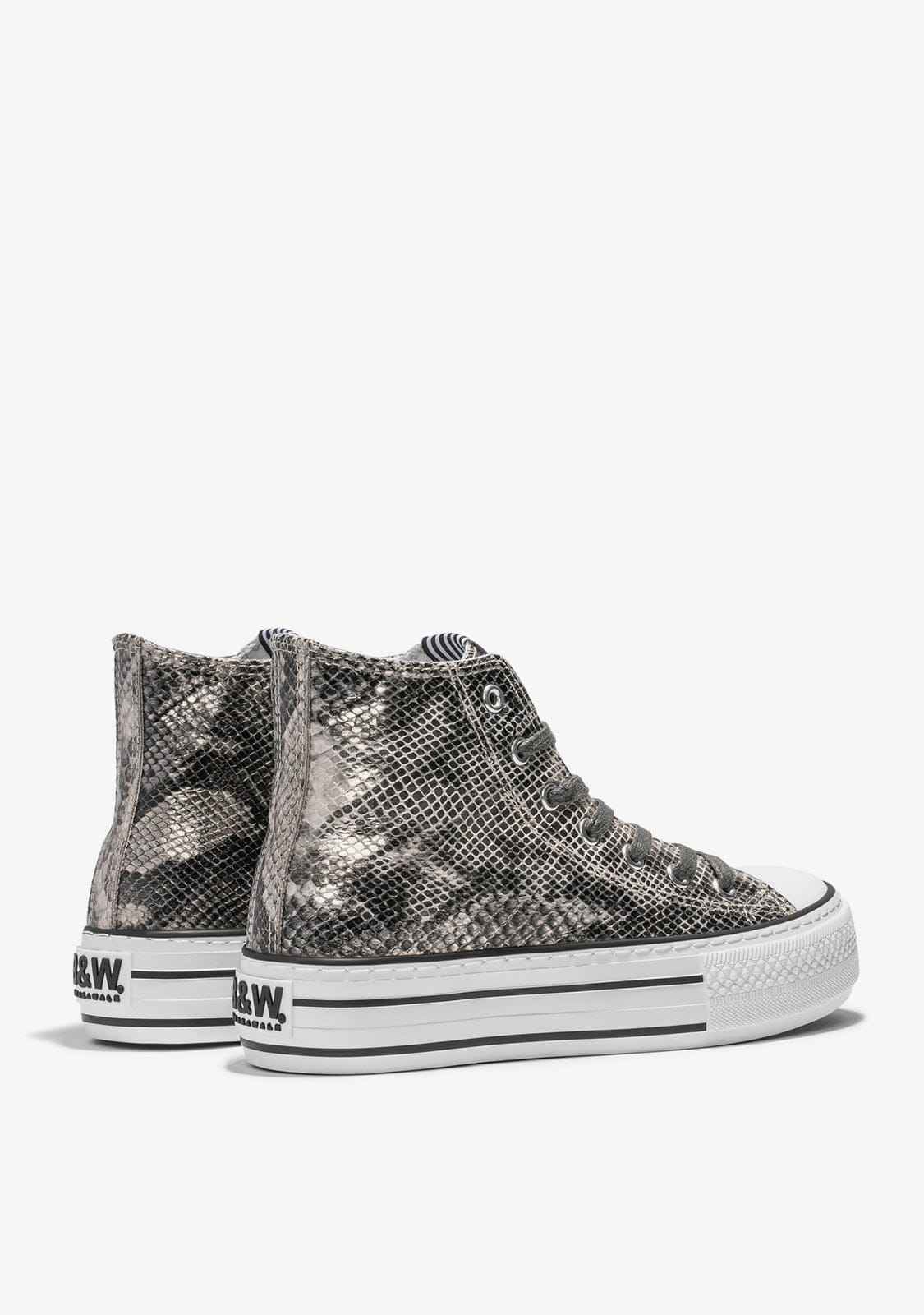 Snake Platform Hi-Top Sneakers