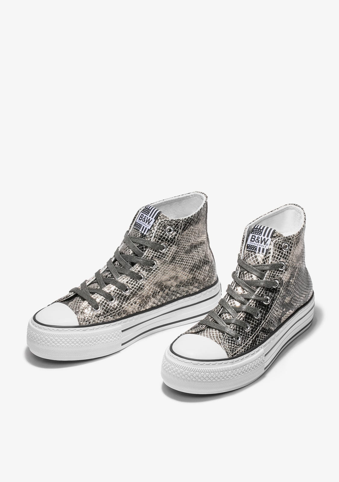 Snake Platform Hi-Top Sneakers