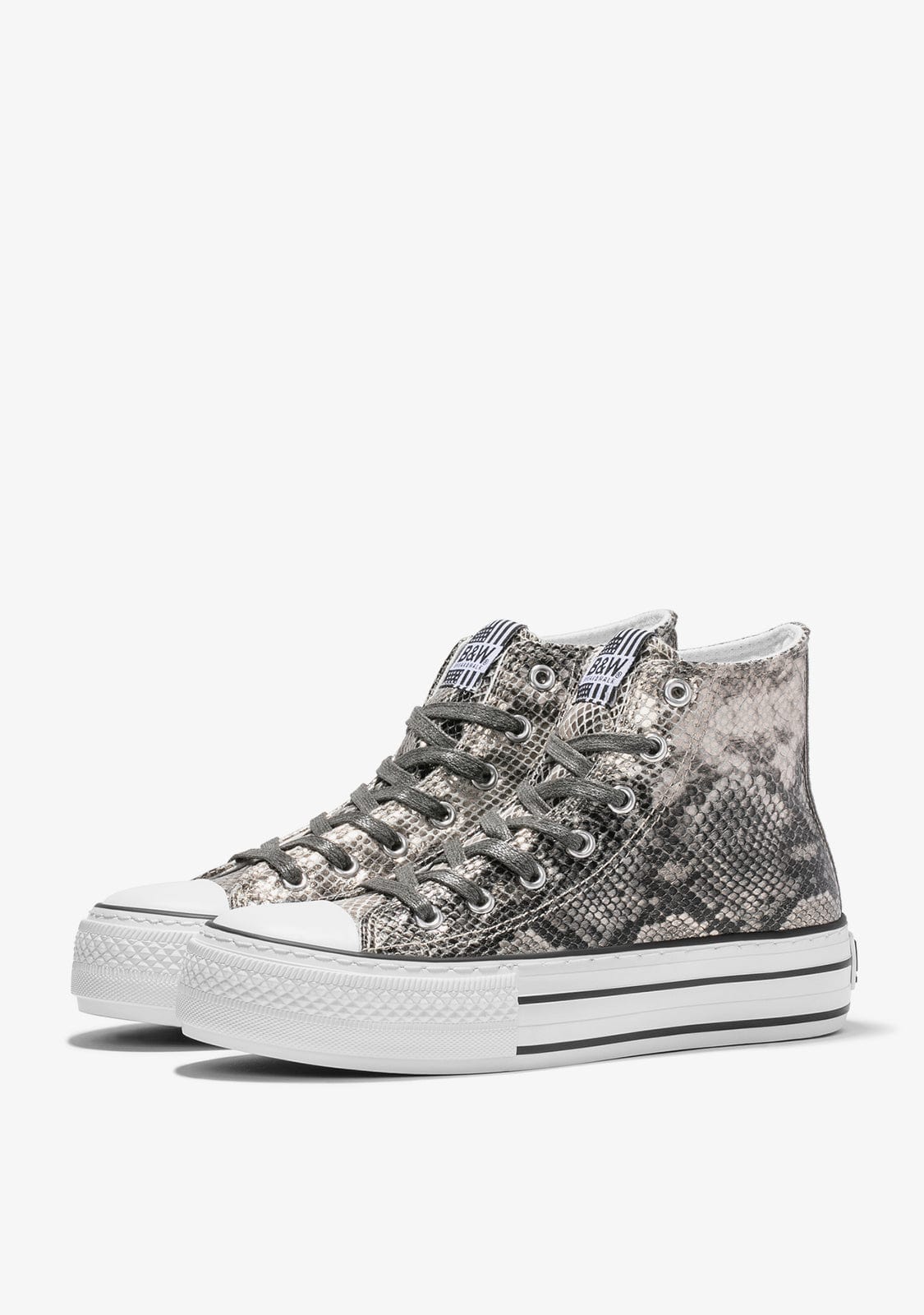 Snake Platform Hi-Top Sneakers