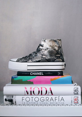 Snake Platform Hi-Top Sneakers