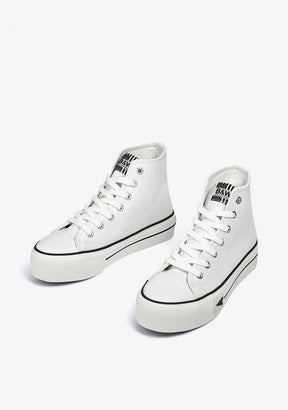 Sneakers Bay High Top Platform White Nappa