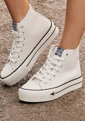 Sneakers Bay High Top Platform White Nappa