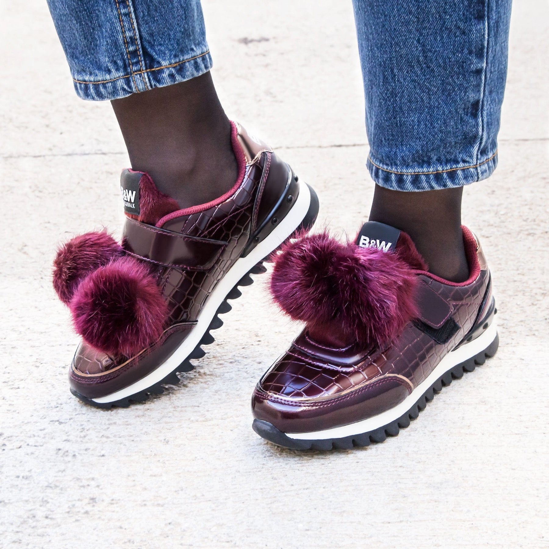 Sneakers Sziget Pompoms Maroon