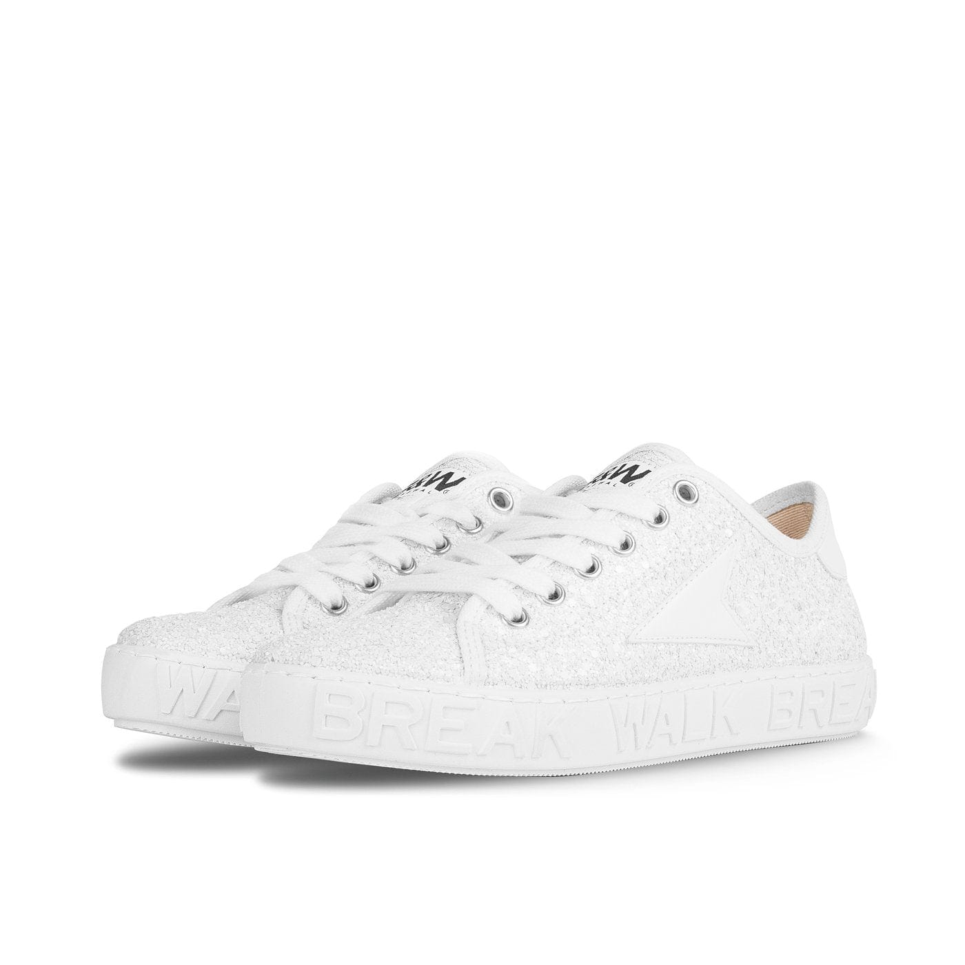 Sneakers Wicker White Glitter