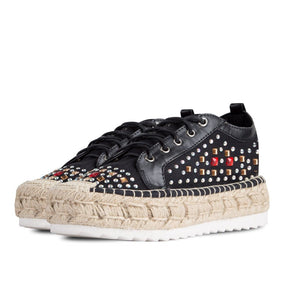 Sporty Espadrilles Kea Black Strass