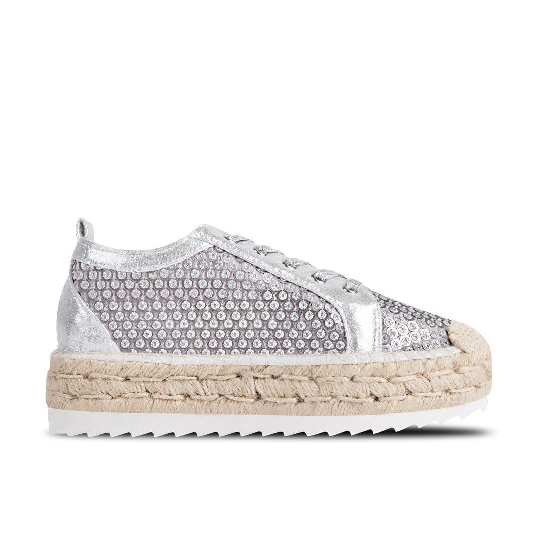 Sporty Espadrilles Kea Silver Sequins