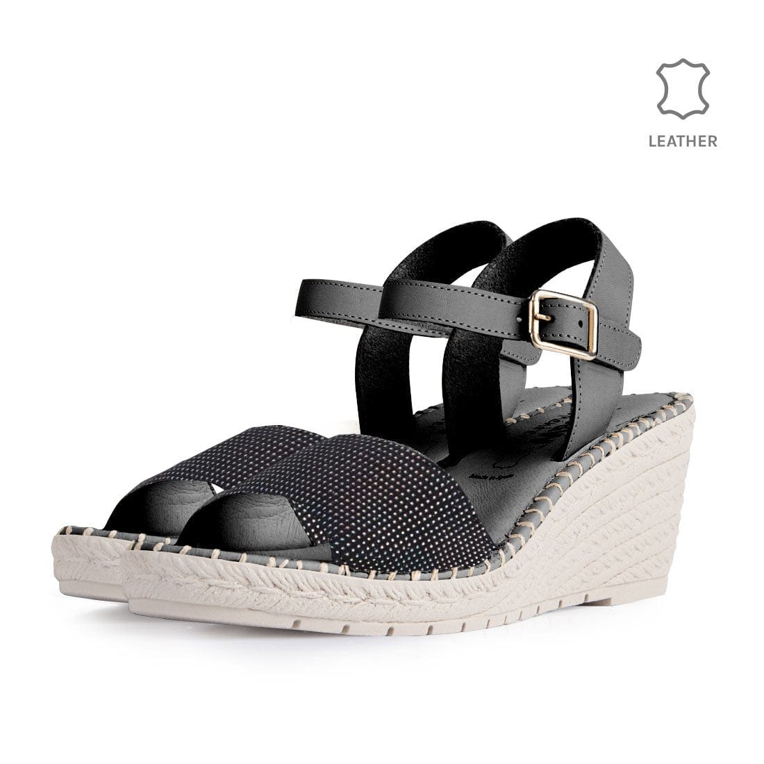 Wedge Gavi Black Dots Leather