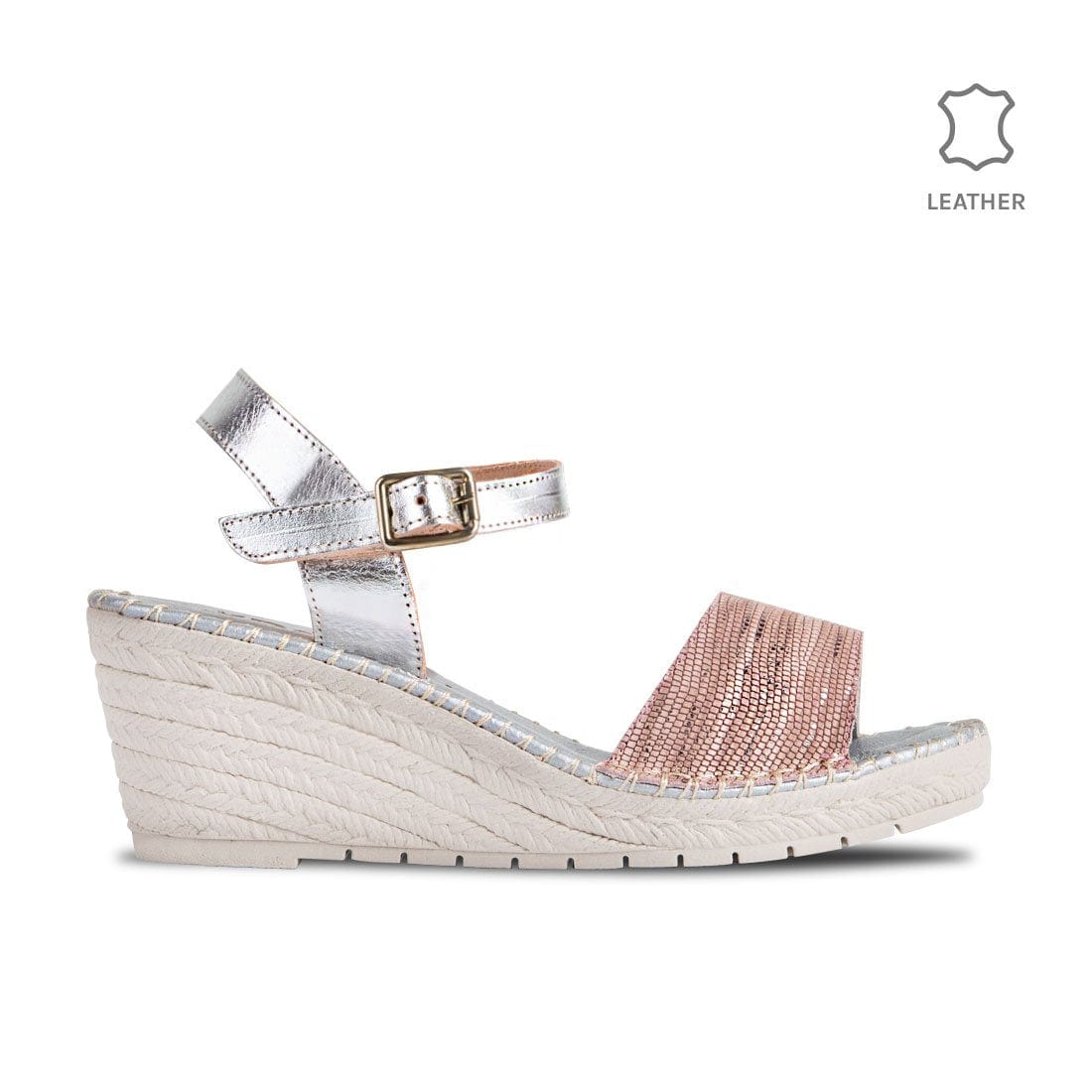 Wedge Gavi Nude Metal Leather