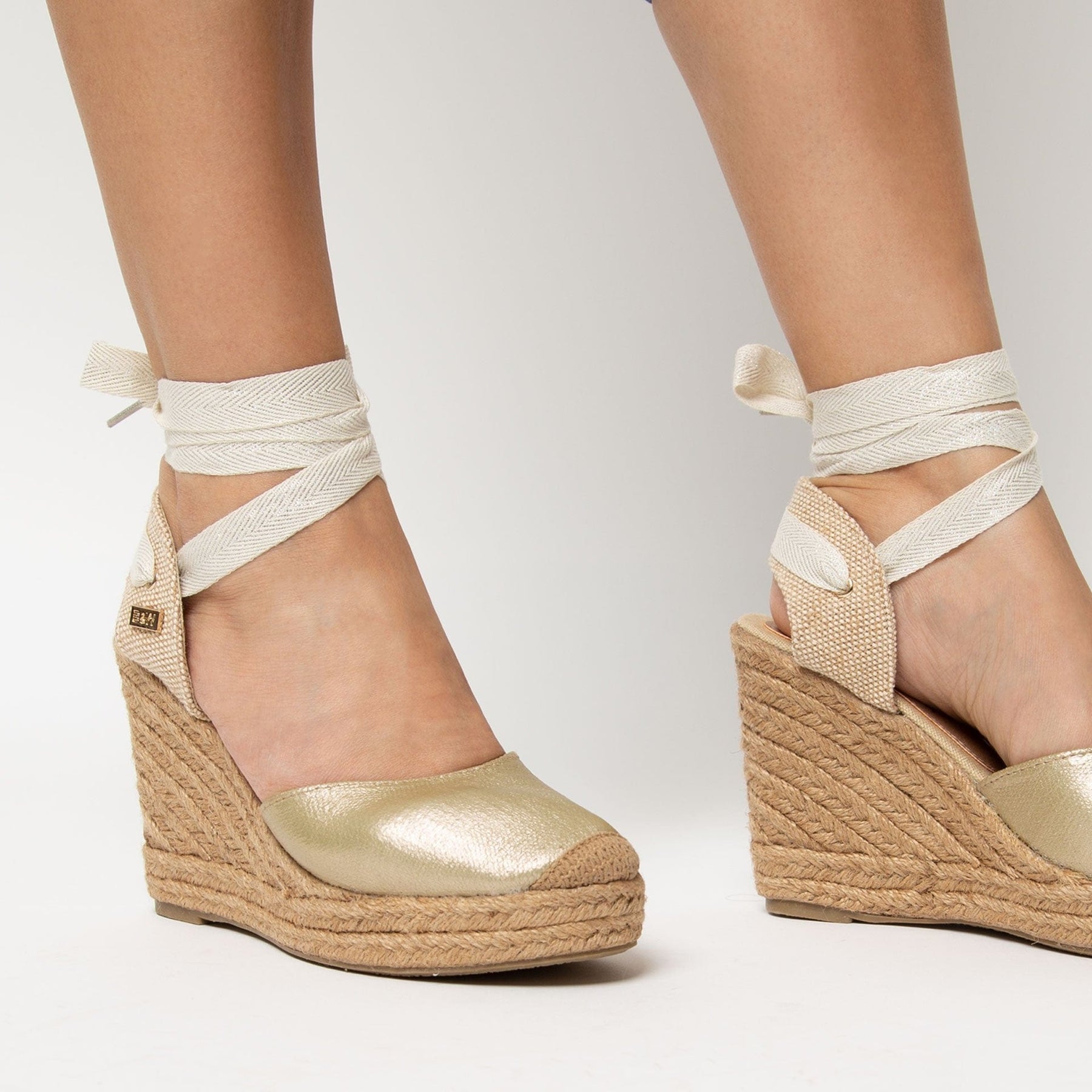 Wedge Shoe Espadrilles Capri Metal Gold