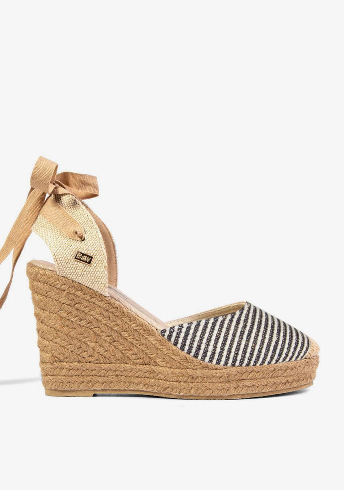 Wedge Shoe Espadrilles Capri Navy Stripes