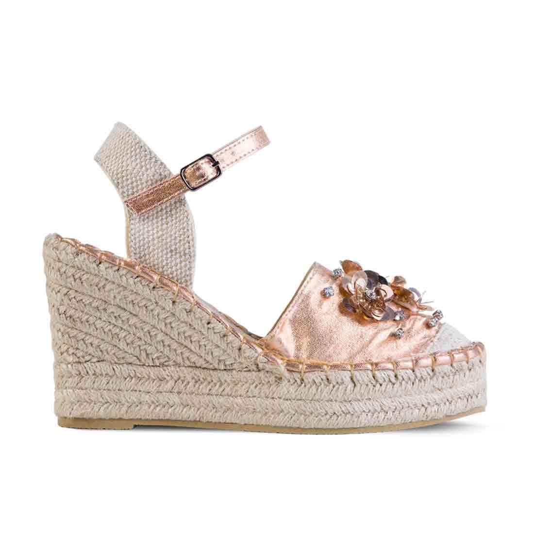 Wedge Shoe Espadrilles Elba Metal Gold