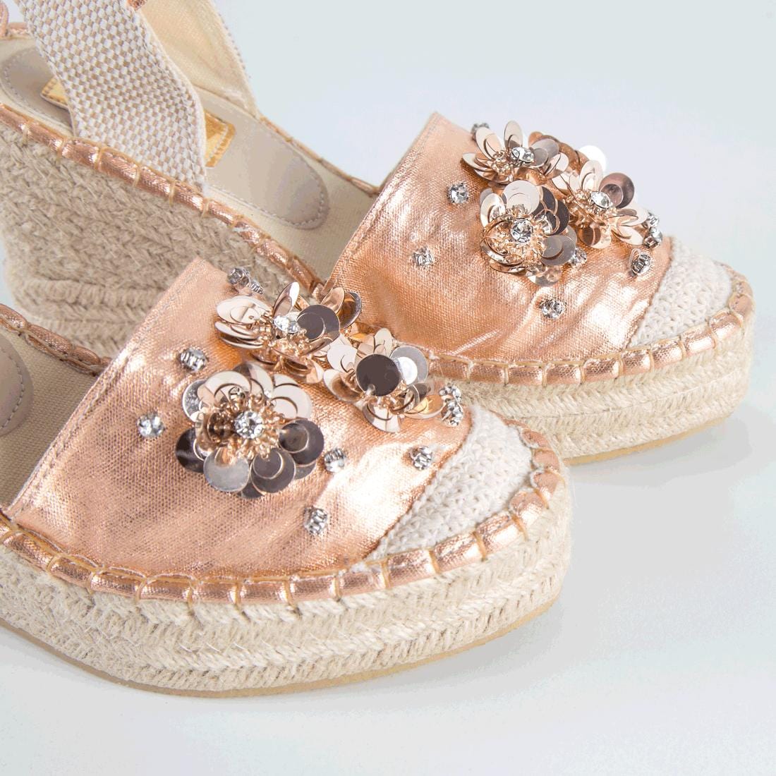 Wedge Shoe Espadrilles Elba Metal Gold