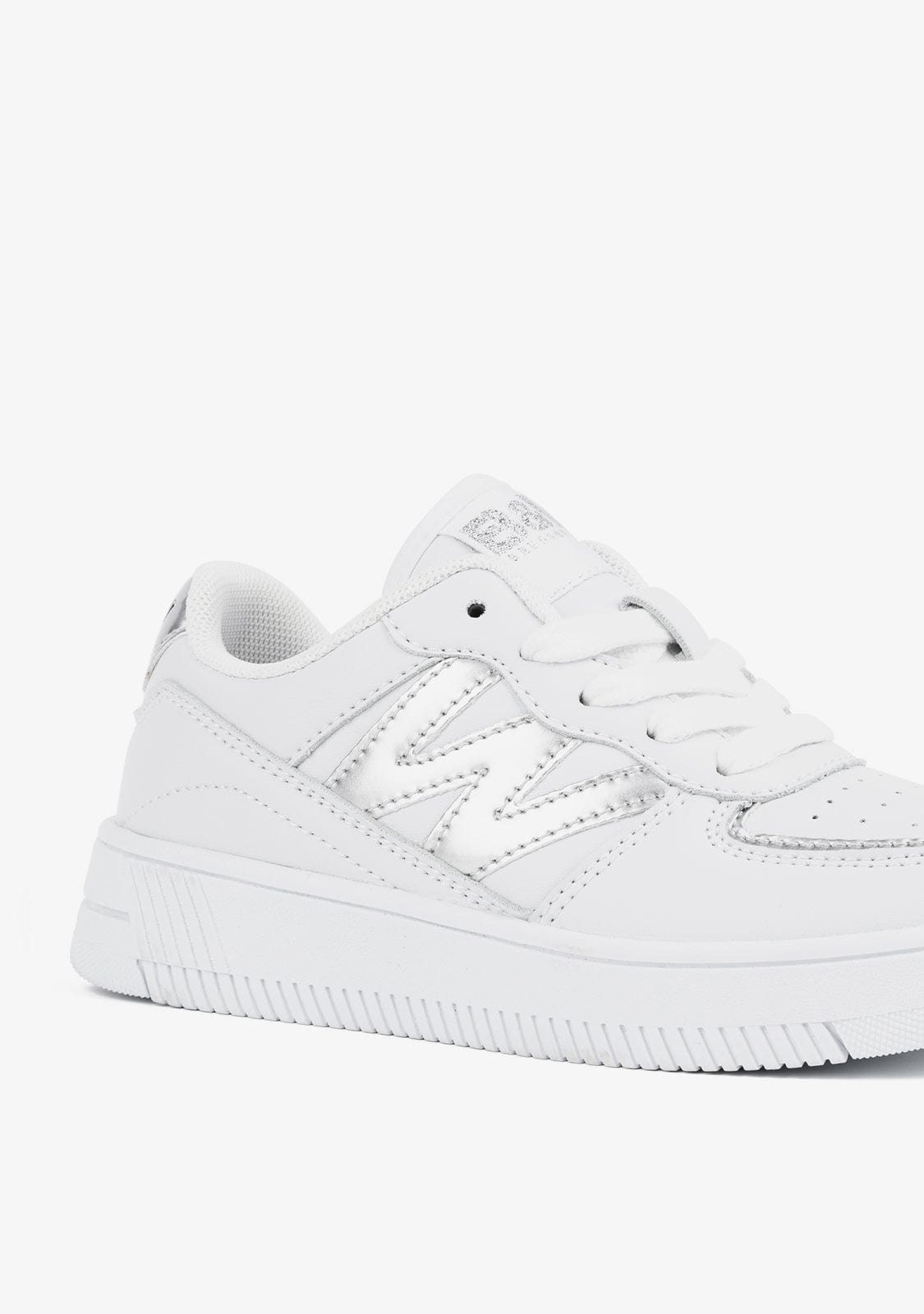 White Metallized Basic Sneakers