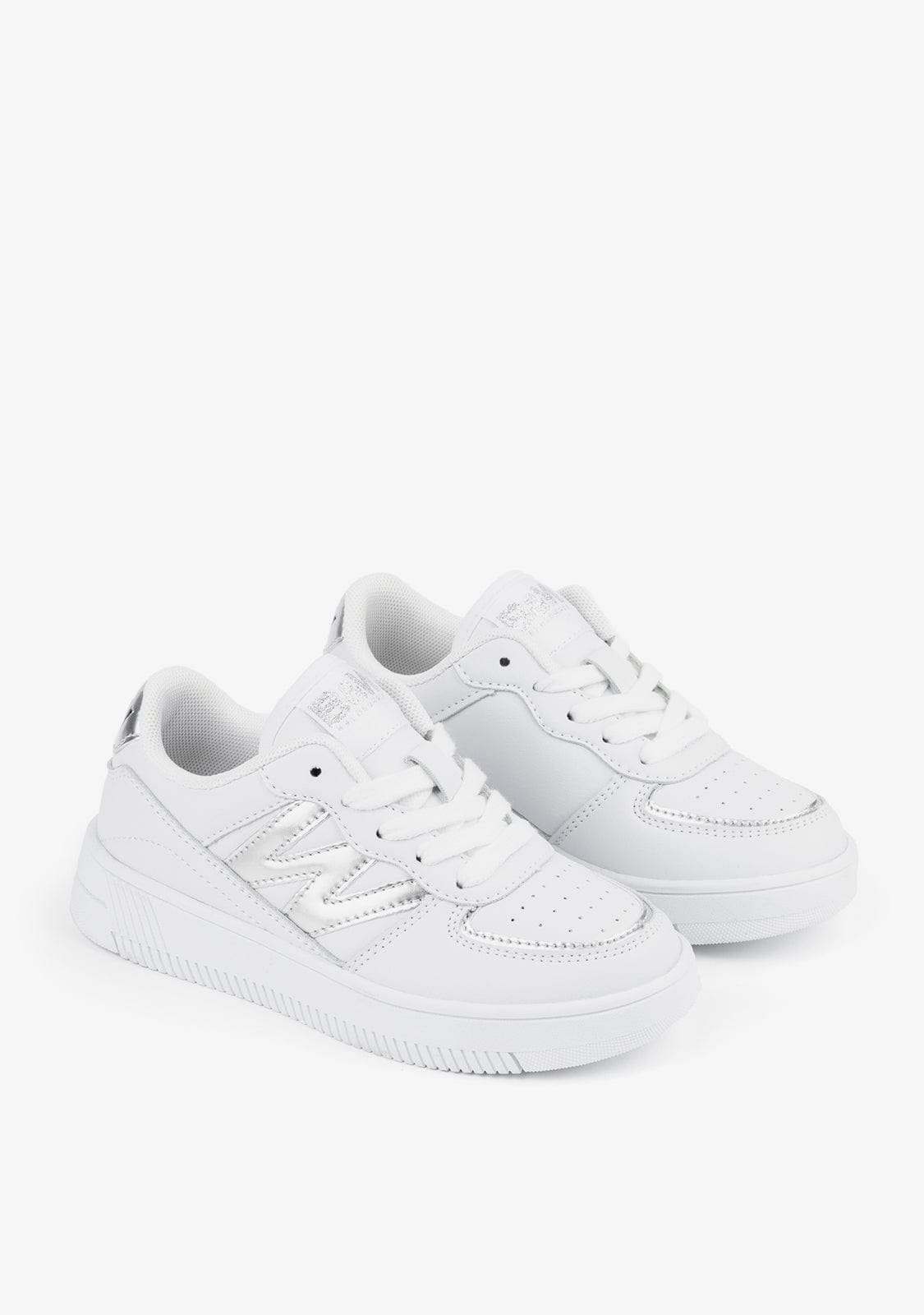 White Metallized Basic Sneakers