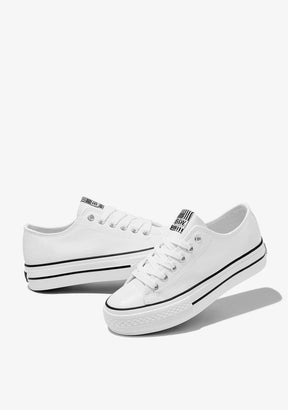 White Platform Basic Sneakers