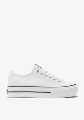 White Platform Basic Sneakers