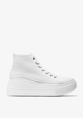 White Platform Rider Hi-Top Sneakers