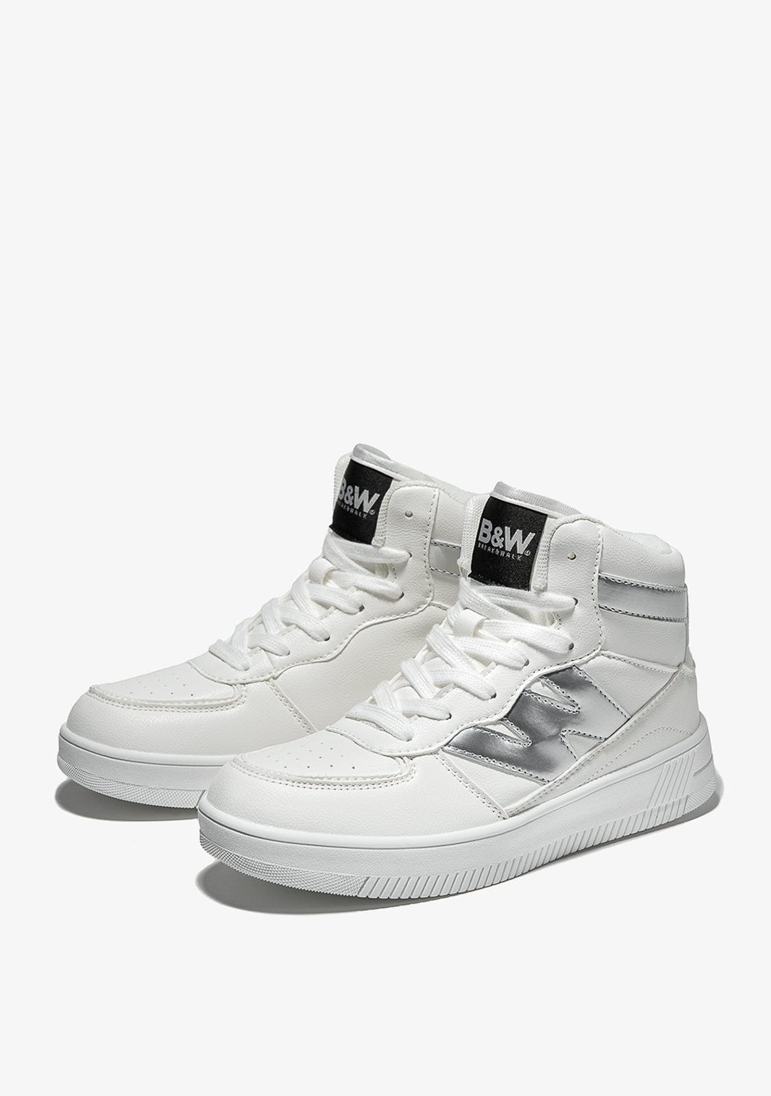 White Silver Hi-Top Sneakers Napa
