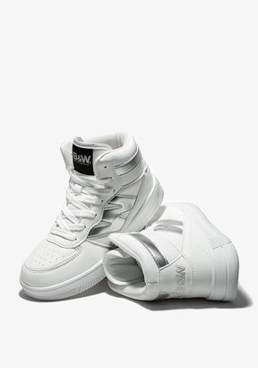 White Silver Hi-Top Sneakers Napa
